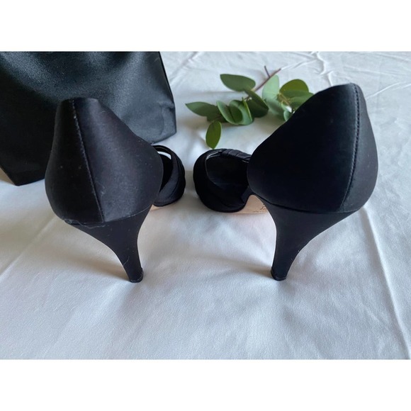 Peep Toe Heels Black Satin by Nina Size 7 EUC - Picture 5 of 6